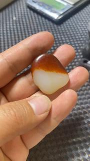 和田玉包金吊坠料,红皮白肉